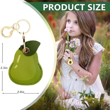 BORKUANA PU Leather Keychain Holder Protective Case Compatible with AirTag