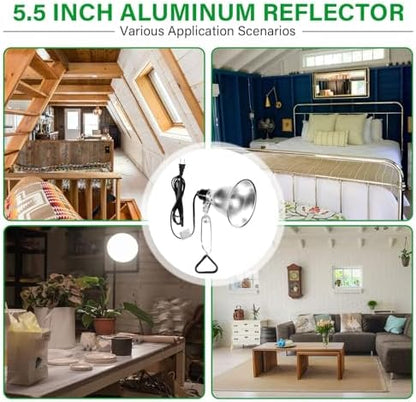 Simple Deluxe 4-Pack Clamp Lamp Light with 5.5 Inch Aluminum Reflector up to 60 Watt E26 (no Bulb Included), 6 Feet Cord