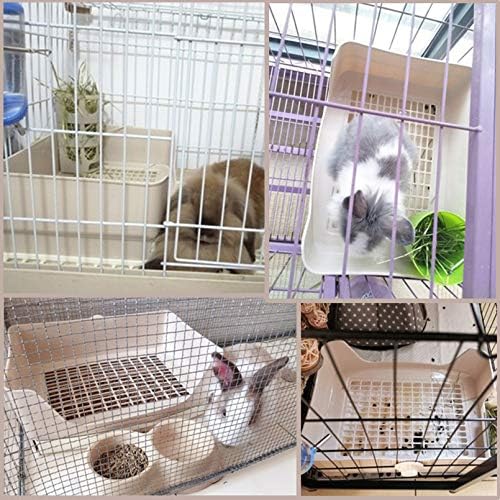 PINVNBY Litter Box for Rabbits with Drawer,Plastic Rabbit Toilet Box,Large Corner Bunny Potty Trainer Pan for Guinea Pig Chinchilla Ferret Small Animals(Brown)