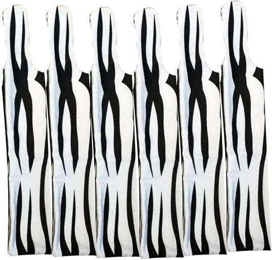 Horse Mane Bags for Horses, Set of 6 Handmade Lycra Mane Bags, Helps Reduce Tangles, Breakage & Rubbing, Washable Braided Mane Covers for Longer, Healthier Manes, Ranch Hand (Zebra)