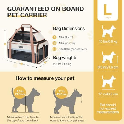 Lekereise Top-Expandable Pet Carrier 18x13x9.5 Inch Southwest Frontier Airline Approved Soft Sided Underseat to 15lbs Travel Carriers for Small Cats Dogs with Locking Safety Zippers Anti-Scratch Mesh