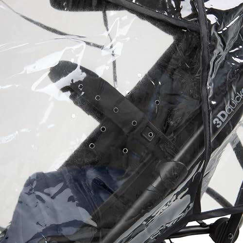 Ingenuity Universal Convenience Stroller Rain Cover, Baby Weather Shield for Rain, Wind & Snow, Fits Most Strollers with Car Seat, Vented Airflow, High Visibility, Easy Install & Storage – Clear