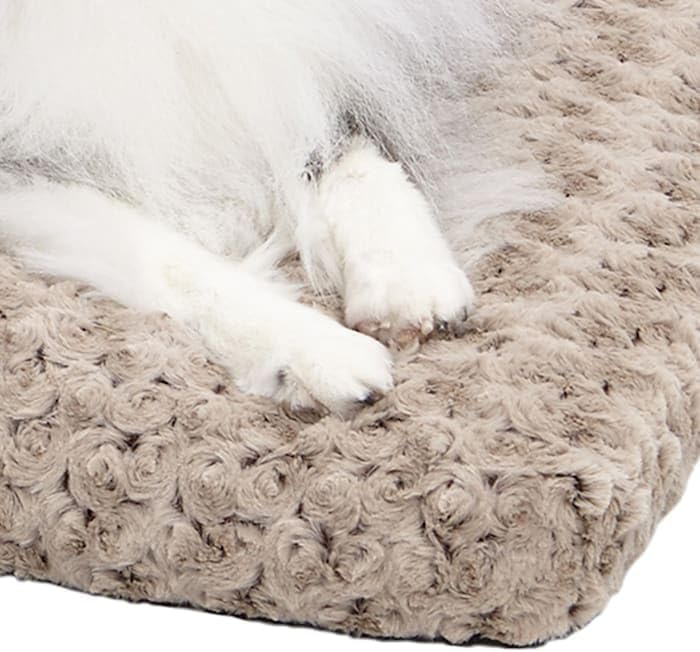 MidWest Homes for Pets Intermediate QuietTime Deluxe Mocha Ombré Swirl Plush Pet Bed, Machine Washable, Non-Skid Bottom, Soft Crate Mat for 36-inch Crates