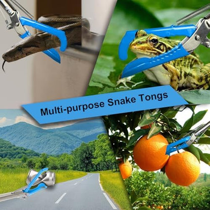 Snake Grabber Tool, 66" Snake Tongs Removal Professional Collapsible Rattlesnake Reptile Grabber Long Reach Grabber Heavy Duty Wide Jaw Handling Tool with Lock Non-Slip Foam Grip