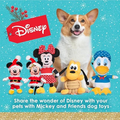 Disney for Pets Mickey and Minnie Mouse Holiday Plush Dog Toys, 6 in, 2 Pk