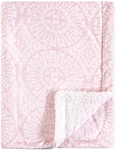 Yoga Sprout Mink Blanket with Sherpa Backing, Scroll