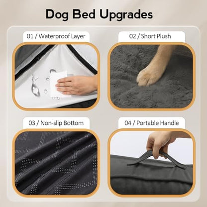 MEKIY Jumbo Orthopedic Waterproof Dog Bed with Sides for Extra Large Dogs