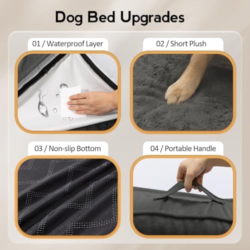MEKIY Orthopedic Waterproof Dog Bed with Sides for Large Sizes Dogs