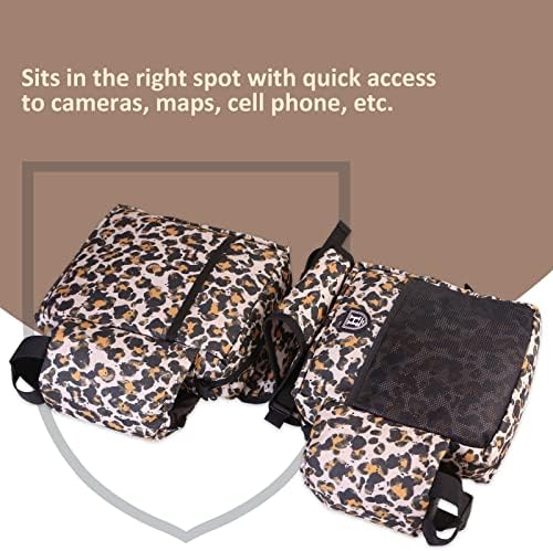 Harrison Howard Equestrian Western Saddle Bag Nylon Water Bottle/Gear Carrier Convenient Saddle Bag Classic Leopard