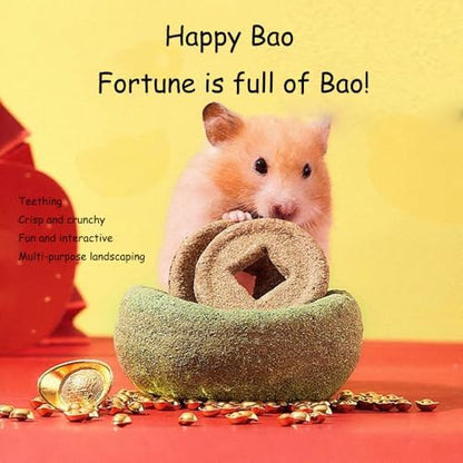 Unique-Shaped Hamster Toys Guinea Pig Toys, Timothy Hay for Pet Rabbits, Guinea Pigs, and Chinchillas Golden