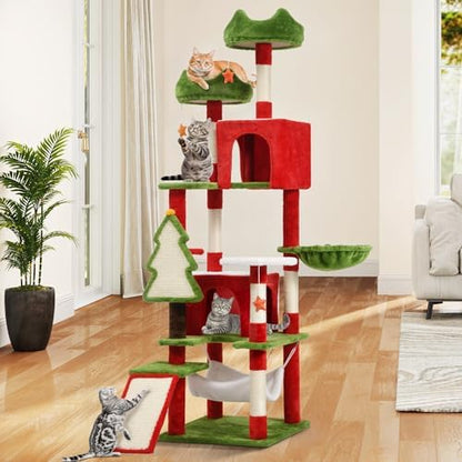 DWVO 75in Christmas Cat Tree Tower