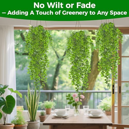 RAINFLOW 2PCS Fake Hanging Plants - Artificial Reptile Habitat Vines