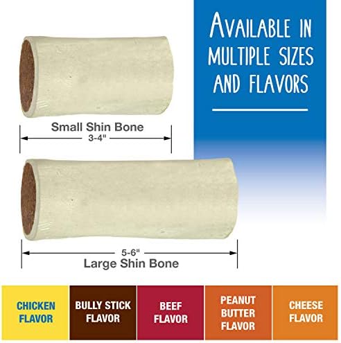 Cadet Stuffed Shin Bone for Dogs - Long-Lasting Chicken Flavored Dog Chew Bone for Aggressive Chewers - Supports Dog Dental Health, Large (1 Count) (Pack of 2)