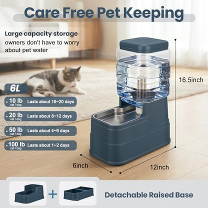 Auto Dog Water Dispenser with Stainless Steel Bowl Feeder for Pets