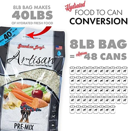 Grandma Lucy's Artisan Pre-Mix Dog Food, Grain Free and Freeze-Dried - 8Lb Bag