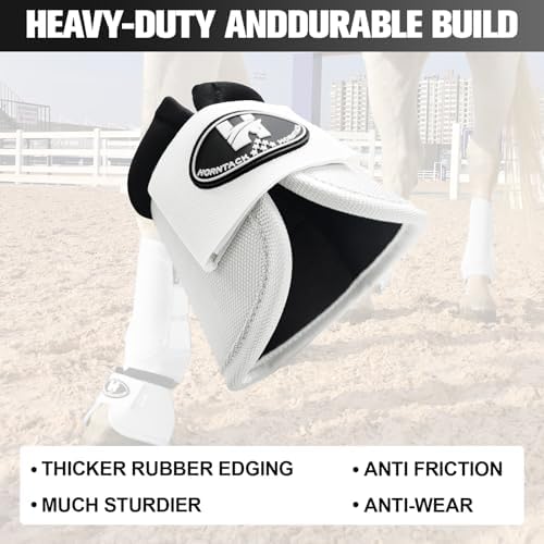 Horse Bell Boots for Outdoor Sports (White, M)