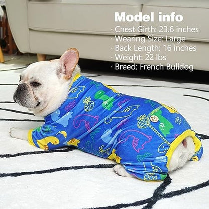 KYEESE Velvet Dog Pajamas for Small Dogs Onesie for Daily Wear, Dinosaur