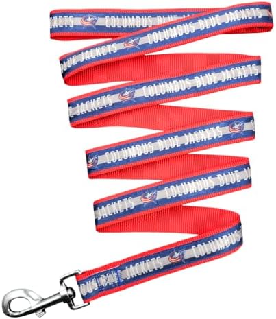 Pets First NHL Columbus Blue Jackets Leash for Dogs & Cats, Medium. - Walk Cute & Stylish! The Ultimate Hockey Fan Leash!, Medium (4 ft Long x 0.62 in Width) (CBJ-3031-MD)