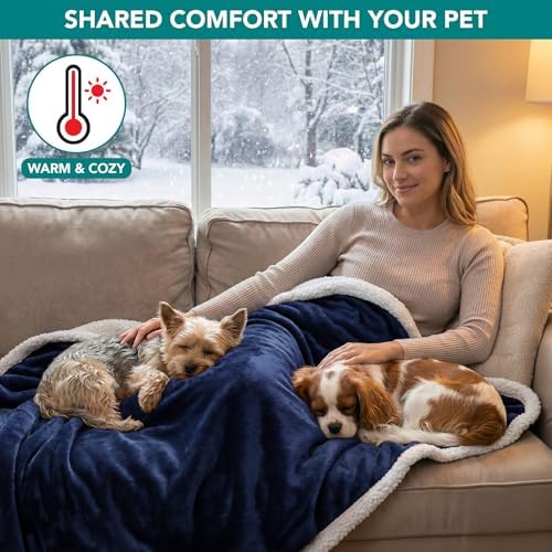 PetAmi Waterproof Dog Blanket for Small Dog Puppy Cat, 29x40, Blue