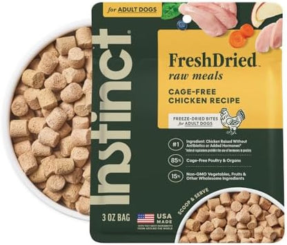 Instinct Freeze Dried Meals, Natural Dog Food, Cage-Free Chicken, 3 oz Bag