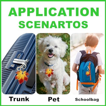 BORKUANA PU Leather Keychain Holder Protective Case Compatible with AirTag