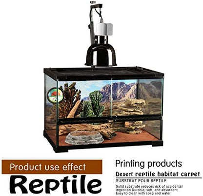 2PCS Reptile Carpet 20 Gallon, Pet Terrarium Liner, Reptiles Cage Mat/Substrate for Snakes, Chameleons, Geckos and Bearded Dragon Tank Accessories with Tweezers Feeding Tongs Desert(30*12in)