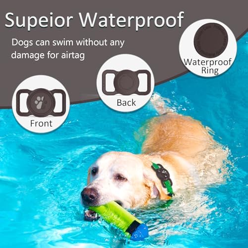 SANKALA Waterproof Airtag Dog Collar Holder, Coffee, 1 Pack