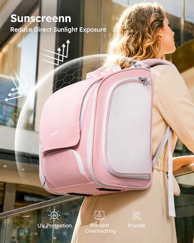 Pecute Cat Backpack Carrier,Large Space Cat Bubble Backpack,Ergonomic,Pink