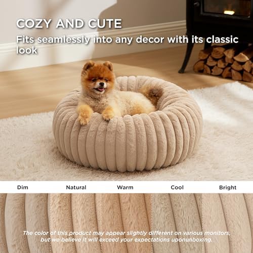 Bedsure ComfyFleece™ Donut Small Dog Bed with Removable Washable Cover