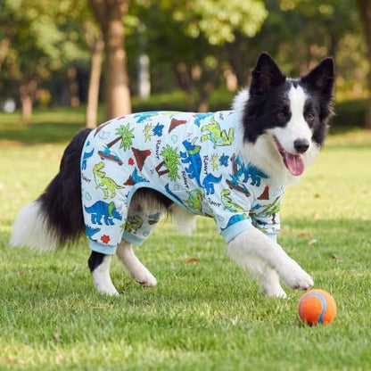 XPUDAC 4 Pack Dog Pajamas for Medium Large Sized Doggie Comfy Strechy Dog Pjs for Boy Puppy Clothes Cat Onesies Pet Outfits, 3XL