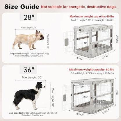 ZOMISIA 28" L Collapsible Dog Crate for Dogs, Heavy Duty Dog Kennel Indoor