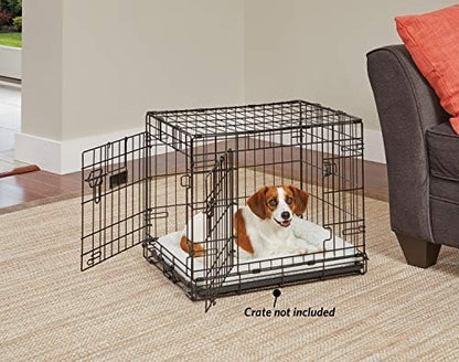 MidWest Homes for Pets QuietTime Dog Bed - White Fleece Bolster, Ultra-Soft and Machine Washable, Fits 24-Inch Crates and Carriers, for Small Breed Dogs