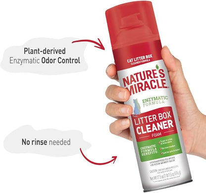Nature’s Miracle Litter Box Cleaner Foam, Enzymatic Formula, 17.5 oz, Pack of 4