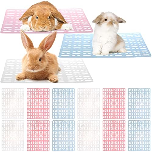 Lyellfe 12 Pack Plastic Rabbit Cage Mat with Snap Joint