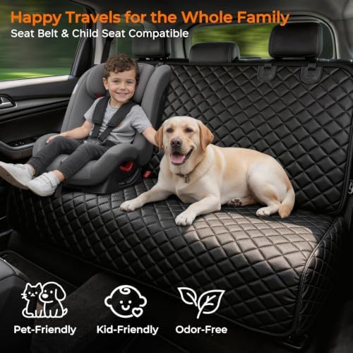 URPOWER Dog Car Seat Cover for Back Seat, Waterproof Car Seat Protector
