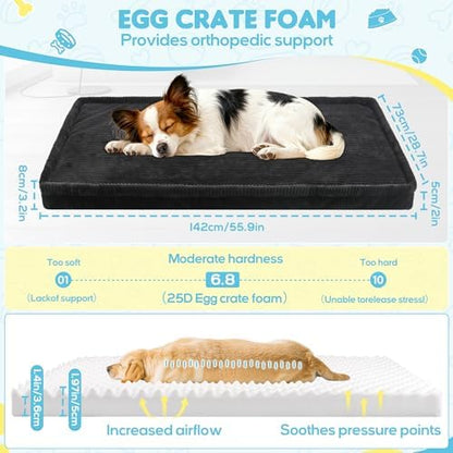 Loiion Dog Car Bed, Non-Slip Backseat Extender Pet Mat 56"x28.7"x2"
