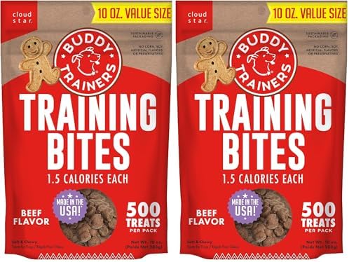 Buddy Biscuits Trainers Training Bites Soft & Chewy Dog Treats, Beef, 10 oz. Bag (Pack of 2)