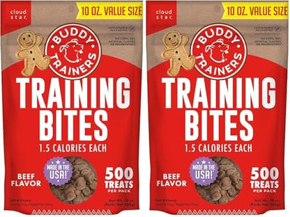 Buddy Biscuits Trainers Training Bites Soft & Chewy Dog Treats, Beef, 10 oz. Bag (Pack of 2)