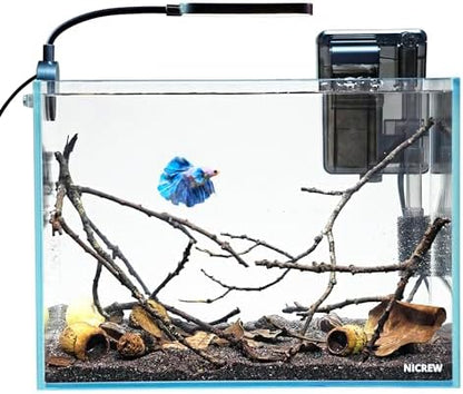 NICREW 2.5 Gallon Nano Nature Aquarium Kit Betta Fish Tank, Basic, Clear