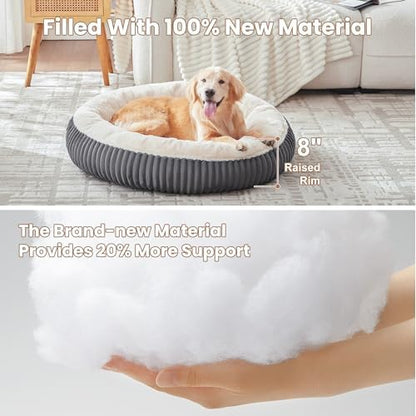 36 inches Calming Donut Dog Bed for Large Dogs,Charcoal