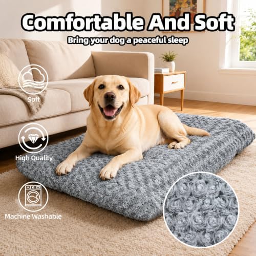 Extra Large Dog Bed, Plush Washable Pet Bed Mat, Dog Crate Bed 47"x31"