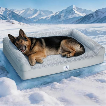 Cooling Dog Bed with PCM, Instant Chill Pet Sofa for Large, Indoor Outdoor