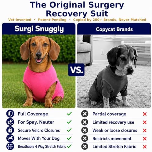 Surgi Snuggly Dog Surgery Recovery Suit, Cone Alternative, Spay/Neuter SL
