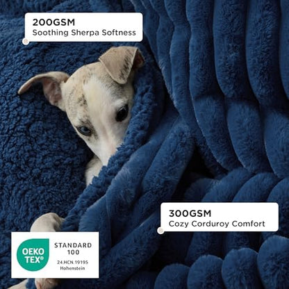 Bedsure ComfyFleece™ Waterproof Dog Blankets for Large Dogs,50x60
