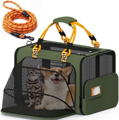 PAWZIDEA Expandable Large Pet Carrier, Soft-Sided 2–4 Cats Carrier Up 55lbs