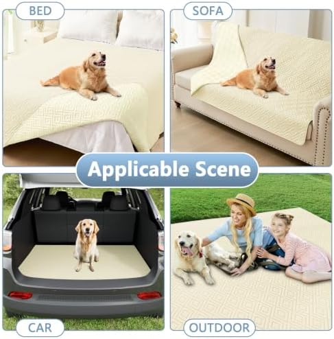 hyha Waterproof Reversible Dog Blanket, Pet Blanket for Sofa Couch