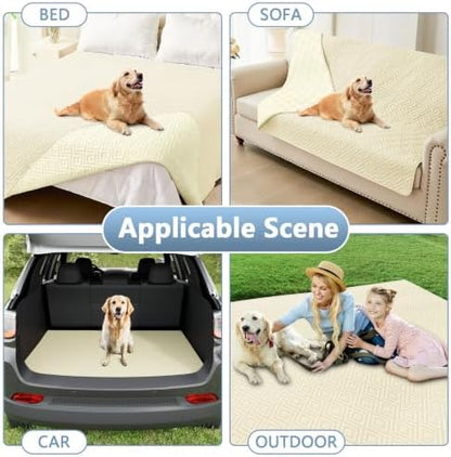 hyha Waterproof Reversible Dog Blanket, Pet Blanket for Sofa Couch