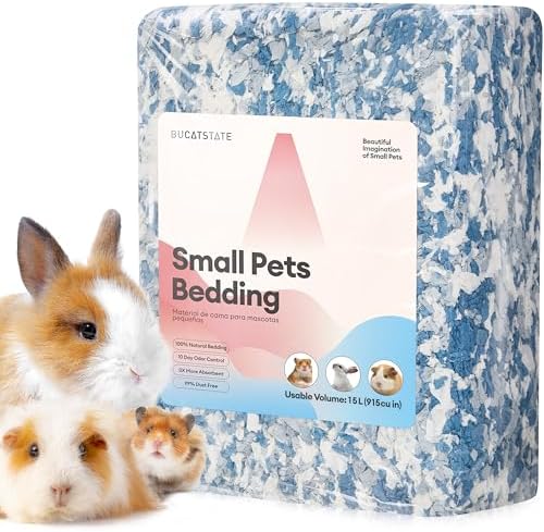 BUCATSTATE Hamster Bedding 15L, 99% Dust-Free Paper Bedding, Ocean Blue