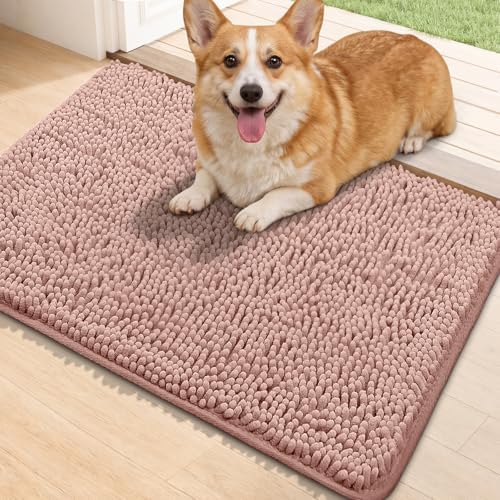 Bcoimo Super Absorbent Dog Door Mat, 30"*20" Anti Slip Mat for Muddy Paws