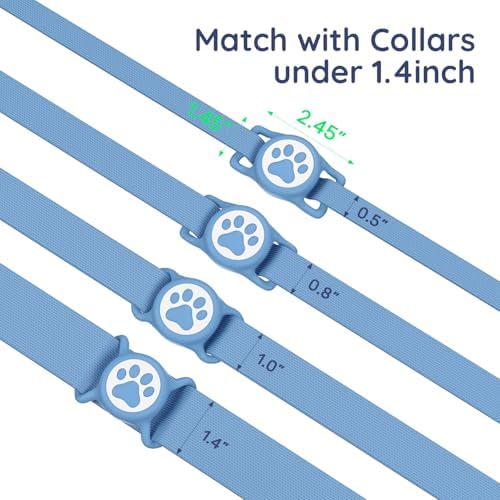 IP68 Waterproof Dog AirTag Holder for Dog Collar, Soft, Stretchy Silicone